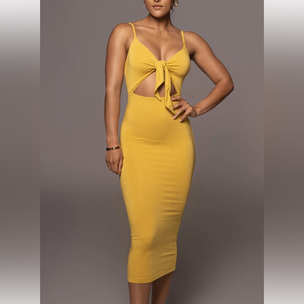 YELLOW SOULMATE CUT OUT DRESS
